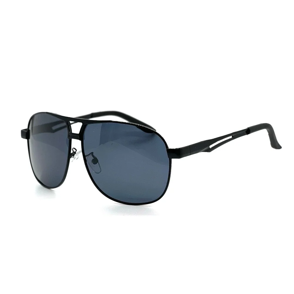 Mens Black Aviator Sunglasses Full Rim‎ Metal Frame Polarized Dark Lens Driving